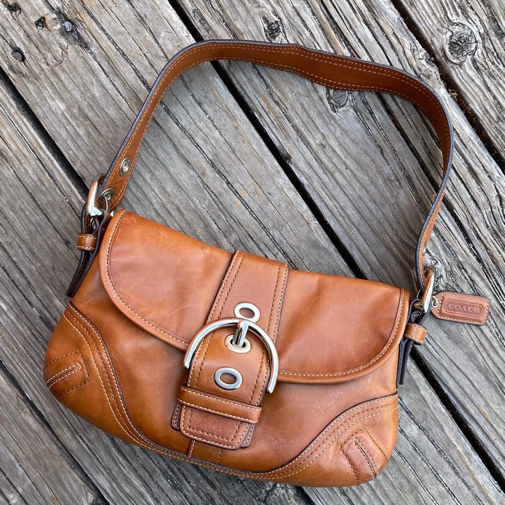 Vintage Y2K Coach Legacy F10188 British Tan Leather Small Hobo Bag - Picture 8 of 10